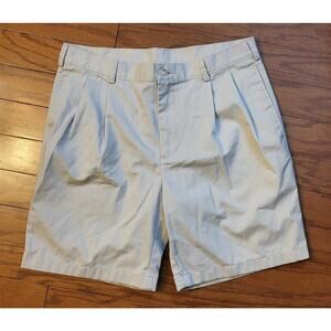 Jos A. Bank Chino Shorts Men Size 36 Khaki Tan Pleated Front Casual